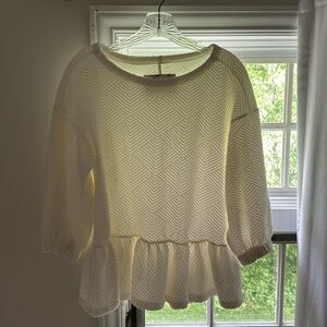 Maeve white peplum quilted top